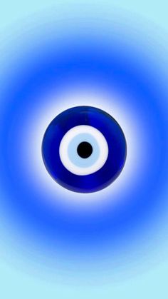 an eyeball is shown in the center of a blue circle with white and black circles