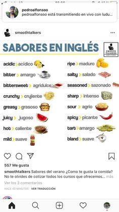 the spanish version of food is shown in this screenshoter's phone screen