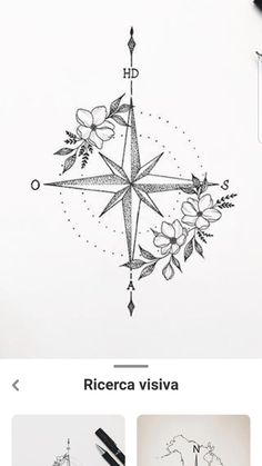 an image of a compass with flowers on it and the words ricoca visiva written below