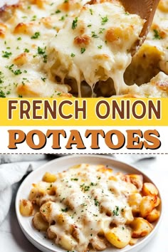 this is an image of french onion potato casserole