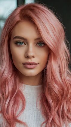 Pink Hair Ideas Trendy Hair Colors For Blondes, Highlights Subtle, Rose Pink Hair, Pink Hair Ideas, Hair Colors For Blondes, Pink Hair Color Ideas, Pink Hair Color, Trendy Shades, Blonde With Pink