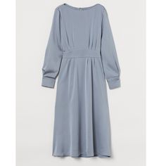 Nwt Designer Collab Dress Ships Fast Elegant Light Blue Fall Dress, Elegant Light Blue Midi Dress For Fall, Elegant H&m Fall Dress, Elegant H&m Dresses For Fall, Elegant Fall Dresses By H&m, Chic Blue H&m Dress, Chic Blue Dress By H&m, Elegant H&m Evening Dresses, Fitted Blue H&m Dress