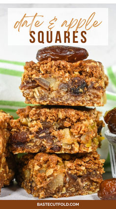 some granola bars stacked on top of each other