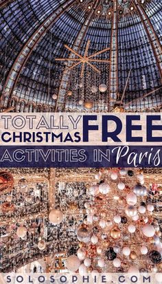 an image of a christmas tree in paris with the text totally christmas free activities in paris