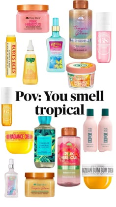 Smell Like Summer, Tropical Scents, Sephora Gift Sets, Tropical Perfume, Surfer Girl Aesthetic, Scent Combos, Summer Scents, Beachy Room, Tropical Scent