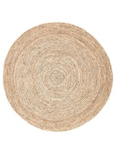 a round placemat made out of jute on a white background, with the center circle