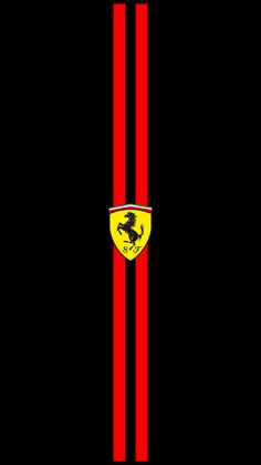 the ferrari logo is shown in red and black