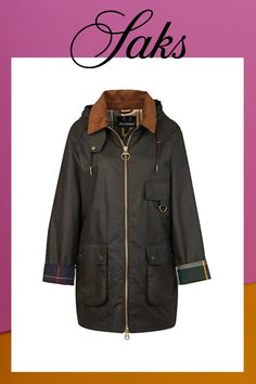 Barbour Coats, Barbour Wax, Waxed Jacket, Barbour Women, Wax Jacket, Waxed Cotton Jacket, Wax Jackets, Contrast Collar, Detachable Hood