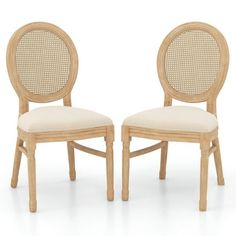 -Its natural rubber wood frame is safe stable and durable-Ergonomic backrest is inclined and curved to fit body curves-Hand-woven rattan ensures high quality as natural material is much safer-Upholstered by faux linen fabric that is breathable and skin-friendly-High-density sponge to make each dining room chair comfortable-Comes with delicate carving to highlight a French style-Designed with side crossbars which will make the chair stronger-Features anti-slip foot pads to avoid scratching the fl French Style Kitchen, Modern Side Chairs, Kitchen Table Wood, Chairs Kitchen, Tufted Dining Chairs, Kitchen Chair, Dining Room Chair, White Dining Chairs, French Chairs