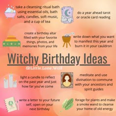 Pagan Birthday Blessings, Spells For Birthday, Birthday Manifestation Ritual, Manifestation Altar Ideas, Birthday Rituals Wicca, Witch’s Birthday, Spiritual Birthday Ideas, Secret Altar Ideas