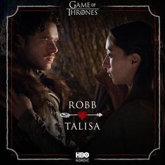 the poster for game of thrones starring robb talsia and sanseia