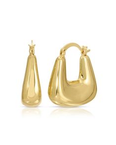 Make a statement with these fun, chunky hoops. Dimensions Approximately 1" in length. Material 18K gold plated. Origin Made in USA. Chunky Gold Jewellery, Gold Jewelry Png, Gold Chunky Jewelry, Jewelry Png, Gold Chunky Earrings, Jewellery Essentials, Gold Earrings Hoops, Chunky Gold Earrings, Accessories Png