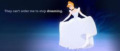 an animated image of a woman in a white dress with words on the side saying they can't order me to stop dreaming