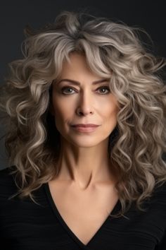 Modern Curly Hairstyles, Medium Lenth Hair, Big Loose Curls, Shoulder Length Curly Hair, Layered Curly Hair, Hairstyles For Women Over 60