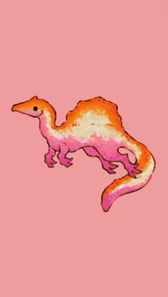 an orange and pink dinosaur on a pink background with the word't - shirt'in