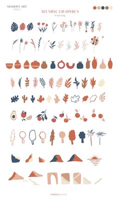 an illustrated poster with different shapes and colors