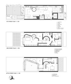 three floor plans showing the different rooms