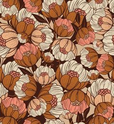 an image of a flower pattern on a brown background