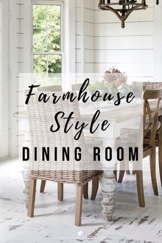 the farmhouse style dining room is clean and ready for us to use in their home