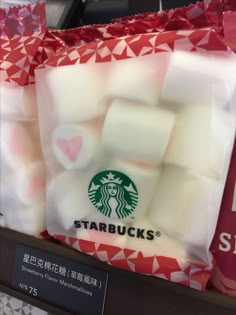 starbucks brand marshmallows are on display in a store