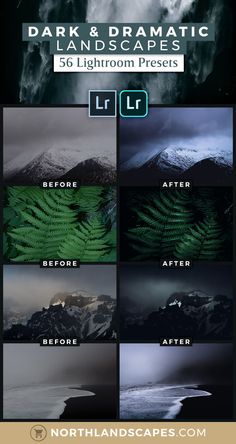 the dark and dramatic landscape pack for photoshopped with lightroom presets