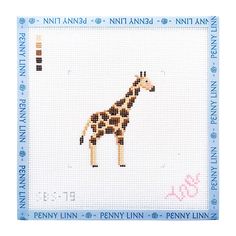 a cross stitch pattern of a giraffe