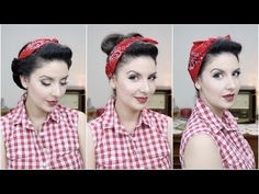 If you want to skip the shampoo but still look cute and put together, these bandana hairstyles are easy, stylish, and on trend! Easy Pinup Hairstyles, Pin Up Hair Tutorial, Head Scarf Ideas, Scarf In Hair, Long To Medium Hair, Pinup Hairstyles, Pinup Hair Tutorial, Medium Hair Length