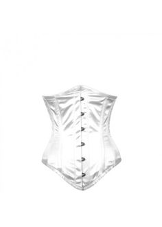 CU-12041-Candy Longline White Satin Underbust Corset Plus Size Corset, Corset Fashion, Waist Training Corset