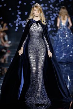 Blue Couture, Star Catcher, Fantasy Dress, Gorgeous Gowns, Fantasy Fashion, Blue Satin, Elie Saab