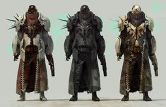 three different types of armor are shown in this image