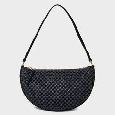 Straw Half Moon Shoulder Bag - Universal Thread™ Black Moon Shoulder Bag, Structured Shoulder, Moon Shape, Accessories Collection, Phone Wallet, Universal Thread, Half Moon, Shoulder Handbags, Handbag Accessories