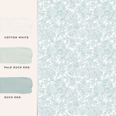 the different shades of white paint are shown in three different sizes and colors, including light blue