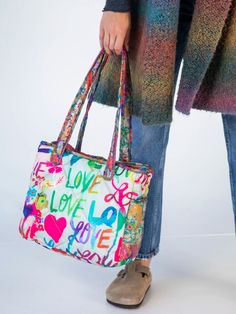 We made the perfect tote! This bag not only holds literally everything, it stands up on it’s own! Casual Reversible Multicolor Bag, Casual Multicolor Reversible Bag, Everyday Multicolor Reversible Bags, Everyday Multicolor Quilted Bags, Multicolor Quilted Bags, Bright Prints, Love Natural, Natural Life, Large Tote Bag