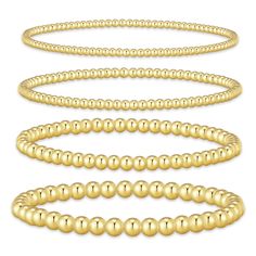 Braclets Idea Gold, Amazon Gold Bracelets, Amazon Gold Jewelry, Amazon Bracelets, Small Bead Bracelets, Gold Jewelry Bracelets, Braclets Gold, Gold Bracelet Stack, Gold Beaded Bracelets