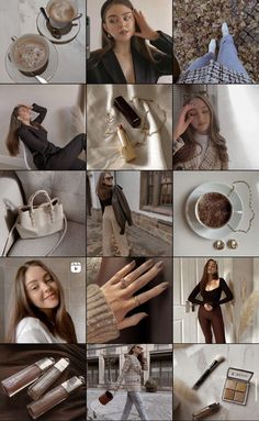 the collage shows many different images of women