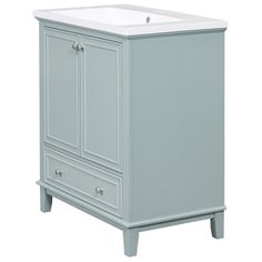 a bathroom vanity with two drawers and a sink in the middle, on an isolated white background