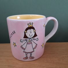 Whittard of Chelsea Princess Mug, Princess design mug, hand painted Princess Gift Mug, girls gift mug, Wise Products Mug, pink princess mug by VintageMadeandFound on Etsy Princess Design, Princess Gifts, Gift Mugs, Design Mug, Girls Gift, Pink Princess, Vintage Gifts, Gifts In A Mug