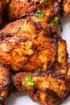 chicken wings with parsley on the side