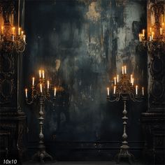 an image of a dark room with candles