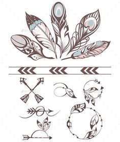 an artistic set of feathers and arrows