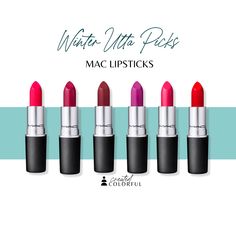 Winter Palette Links — Created Colorful Cool Winter Color Palette Lipstick, Clear Winter Lipstick, Dark Winter Lipstick Colors, Cool Winter Lipstick, Cool Winter Lipstick Colors, Winter Color Palette Analysis, Winter Season Color Palette, True Winter Lipstick