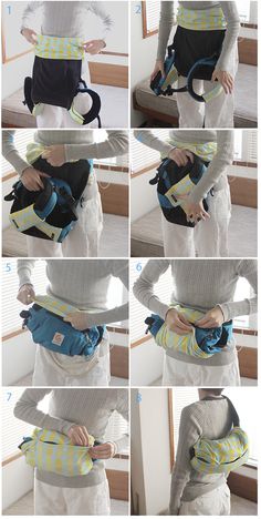 the instructions for how to make a baby sling diaper bag in four different ways