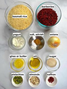 the ingredients to make this recipe are shown in bowls