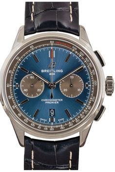 Breitling Watch for Men Rolex Usa, Used Watches, Blue Watches, Buy Watches, Watch For Men, Luxury Collection, Crocodile Leather, Pre Owned Rolex