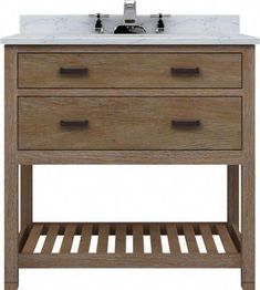 a bathroom vanity with two drawers and a marble counter top on an isolated white background