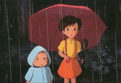 two children standing under an umbrella in the rain