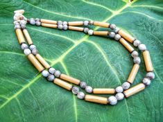 Kauai Bamboo Jewelry - Hawaiian Bamboo and Jobs Tears Necklace Bamboo Necklace Jewelry, Jobs Tears, Organic Jewellery, Seed Craft, Bamboo Necklace, Bamboo Jewelry, Job's Tears, Sodalite Necklace, African Accessories