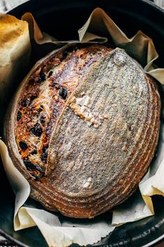 a loaf of bread sitting on top of a pan