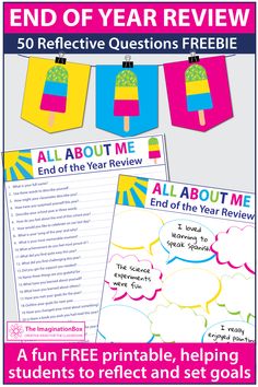 Free Printable End of Year Questions and Activities for Students Back To School Art Activity, School Art Activities