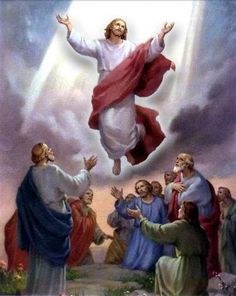 an image of jesus ascending from the sky